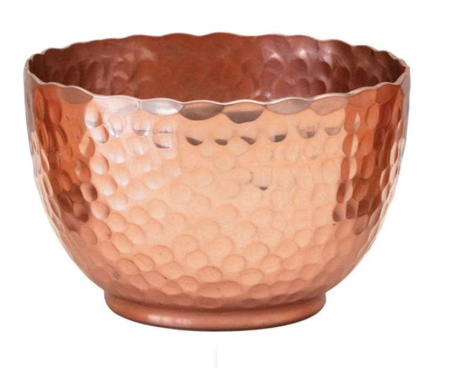 Hammered Metal Bowls with Copper Finish